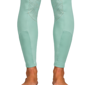 Leggings d'équitation vert menthe pour femme, taille haute, extensibles, avec grip en silicone et assise intégrale, pour l'entraînement - Product Image 5