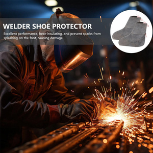 Couvre-chaussures de soudage en cuir de vachette pleine fleur de haute qualité, résistants aux étincelles, pour la lutte contre les incendies, protection robuste des pieds, niveau de protection D - Product Image 5