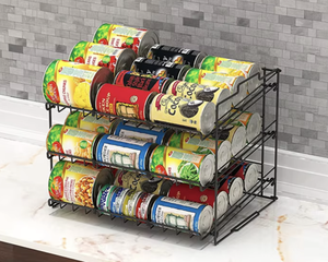 OEM/ODM Vietnam 36 Can Capacity Metal Can Organizer Rack Iron <b>Kitchen</b> <b>Storage</b> Shelf for Pantry Cabinet Countertop Use - Product Image 6