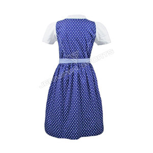 Blue Plaid Cotton <b>Skirt</b> Women <b>Halloween</b> Oktoberfest Bavarian Traditional Costume Puff Sleeve White Blouse Apron Set Folk Party - Product Image 4