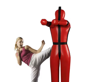 PROFIT SPORTS Cible de tête de mannequin de grappling et de boxe personnalisée pour l'entraînement physique, la lutte et les exercices d'arts martiaux - Noir/Rouge PU 25KG - Product Image 3