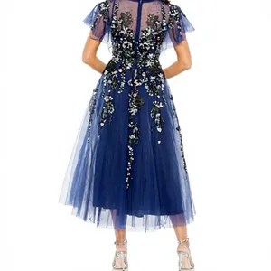 Vestido de Verano Estilo Corsé con Cuello Redondo, Corte Trompeta/Sirena, para Adultos, para Baile de Graduación, Manga Regular, Adornado con Cuentas, Perlas y Bordados - Product Image 6
