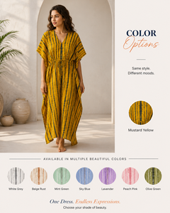 Robe longue maxi en coton style bohème géométrique pour femme, col en V, taille à cordon, respirante, tenue décontractée avec fentes – Vente en gros usine - Product Image 3