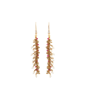 Fashion Drop <b>Earrings</b> Bridal Floral Design Ear <b>Chains</b> - Product Image 2