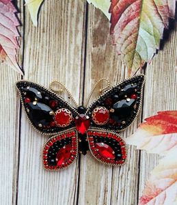 Designer Handmade Embroidery Brooch with Pearls Beads and Sequins - Product Image 1
