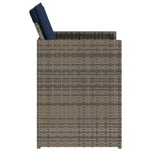 Silla de jardín mediana en ratán PE gris y azul marino con estructura de acero con recubrimiento en polvo - Product Image 6