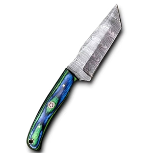 มีดทำมือจากเหล็กดามัสกัส ด้ามจับไม้ คมกริบ แข็งแรงสูง แบบฟูลแทง  OEM/ODM  สำหรับพกพา ตั้งแคมป์ เอาตัวรอด และใช้งานทางยุทธวิธี - Product Image 1