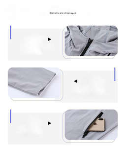 Veste coupe-vent légère à capuche pour homme, idéale pour la gym, les sports de plein air, séchage rapide, respirante, en polyester uni. - Product Image 5