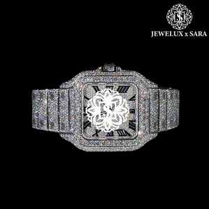 Montre en acier inoxydable haut de gamme avec diamants Mossinate, cadeau idéal pour les anniversaires, les anniversaires de naissance et les cadeaux d'entreprise, en vente - Product Image 3