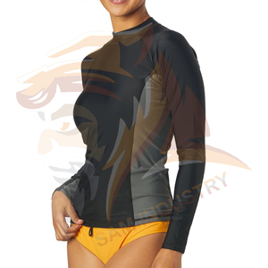 เสื้อแรชการ์ดผู้หญิงแบบใหม่ล่าสุด ดีไซน์ทันสมัย ระบายอากาศได้ดี ป้องกันแสงแดด UPF50+ แขนยาว รับสั่งทำได้ - Product Image 5