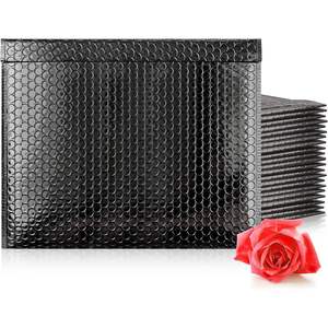 Bollettini neri metallici 50 confezioni 13.75X11.3/4 buste imbottite con sigillo a buccia per piccole imprese - Product Image 1