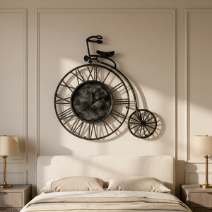 Marco Redondo de Hierro Antiguo para Reloj de Pared con Números Romanos Impresos con UV, Acabado en Níquel Negro, Pieza de Arte Decorativa para el Hogar - Product Image 5
