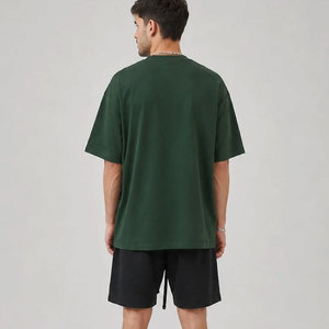 Camiseta Oversize de Algodón 100% Transpirable de 220g con Hombro Caído, Cuello Redondo y Logotipo Personalizado para Fabricantes al por Mayor - Product Image 2