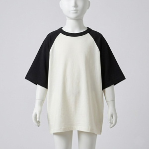 T-shirts amples et décontractés pour enfants, 100 % coton biologique, doublure noire et blanche, été, personnalisables - Product Image 2