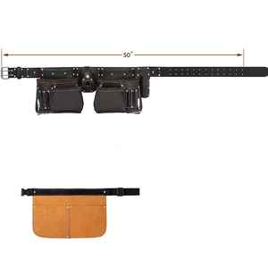 Different Size Multiple Pockets Customized Leather Tool Bags / New Design Heavy Duty Comfortable Leather Tool Bags - Product Image 4