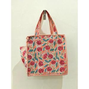 Bolso Tote Mini Acolchado de Algodón para Mujer, Bolso Pequeño Hecho a Mano Estilo Boho Indio, Bolso de Compras, Bolso para Uso Diario - Product Image 4