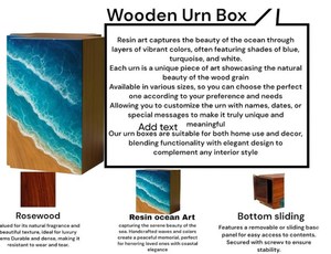 โกศบรรจุอัฐิรูปคลื่นทะเล ทำด้วยมือ ของที่ระลึกทางชายฝั่งสำหรับอัฐิมนุษย์ ขนาดกลาง 9x5.5 นิ้ว กล่องใส่โกศ - Product Image 3