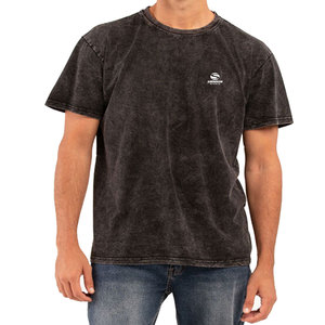 Black <b>Acid</b> Wash Oversized T Shirt Cotton Crew Neck Vintage Washed <b>Drop</b> Shoulder Streetwear Tee Heavyweight Casual Fashion Tee - Product Image 1