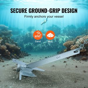 Kit Ancora a Prua per Yacht e Barche, Ancora a Prua in Acciaio Zincato a Caldo da 8,5 LBS, Catena da 7,9 Piedi, Corda da 75 Piedi, Due Griffe da 0,4 Pollici - Product Image 4