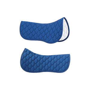 Tapis de selle matelassé bleu en microfibre pour l'équitation - Product Image 1
