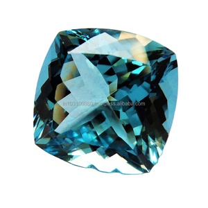 Santa Maria aigue-marine pierre précieuse 9x9mm coussin à facettes coupe lâche exportation qualité brésilienne pierre fabrication de bijoux bleu aigue-marine - Product Image 4