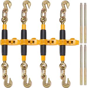 Tendicatena a cricchetto per carichi pesanti 3/8'' 1/2'' con ganci G80, limite di carico sicuro 12000 libbre, risparmio di fatica, antiscivolo, accessori per carrelli manuali - Product Image 5