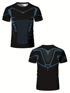 Maillot de sport compressif pour homme, léger, respirant, séchage rapide, manches courtes, été, Spandex/Polyester - Product Image 4