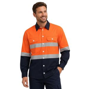 Camisa de seguridad reflectante para hombre, uniforme de seguridad con manga larga, camisa de seguridad de algodón para hombre - Product Image 5
