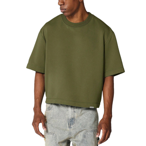 Camiseta de Manga Corta para Hombre, Corte Regular, Color Verde Oliva, Cuello Redondo, Color Sólido, Estilo Casual, Tejido de Punto Jersey, 100% Algodón, Ecológica, de Secado Rápido - Product Image 1