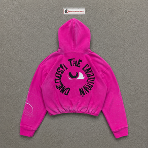 <b>Pink</b> ZIP UP HOODIE Graphic Print STREETWEAR OVERSIZED Fleece Casual Winter Casual <b>Spray</b> Printed Design Autumn Wear Relaxed Fit's - Product Image 6