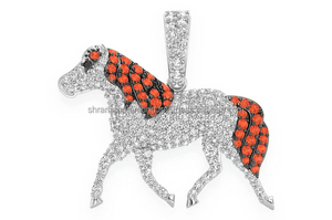 Colgantes y Amuletos de Animales de Oro Sólido de 14K con Moissanita VVS que Pasa la Prueba del Diamante, Diseño de Caballo Galopante Personalizado, Regalos de Moda de Gran Venta - Product Image 6