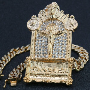 Pendentif Croix de Jésus Plaqué Or pour Hommes, Micro-Pavé, Bijoux Hip Hop, Fournisseur, Design Personnalisé, Jésus en Or - Product Image 5