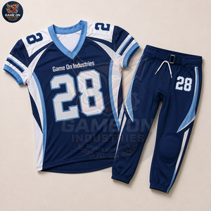 For Wholesale Rate Customized American Football Uniform Private Label Custom Logo Sublimation Polyester Jersey and Pants Sets - Product Image 3