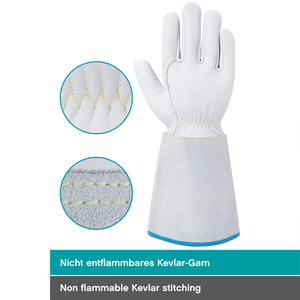 Gants de sécurité robustes de haute qualité en cuir de chèvre et de vachette pleine fleur, résistants à l'abrasion pour le soudage TIG et la lutte contre les incendies - Product Image 4