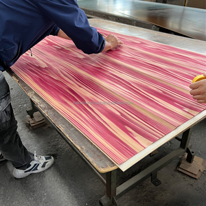 Panneau de contreplaqué décoratif IRODORITAI en cyprès Hinoki teinté rouge, placage, revêtement uréthane, design japonais, pour chambre et usage domestique - Product Image 6