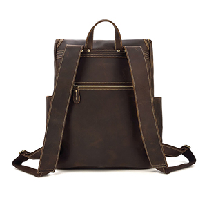 Men's Luxury Genuine Leather <b>Backpack</b> Zipper Closure-<b>Lightweight</b> Water Resistant Outdoor Travel School Laptop Bag - Product Image 5