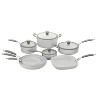 Poêle à frire antiadhésive en céramique sans huile Smartpan, 3 pièces, moderne, en métal, pleine taille, multi-sections, pour la cuisson des œufs