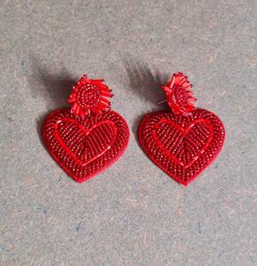 Embroidery Crafts Beaded Earrings Women Style for Wedding - Product Image 2