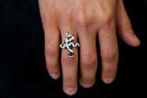 Diamond <b>Ring</b> 925 Sterling <b>Silver</b> <b>Snake</b> <b>Ring</b> Iced Out Hip Hop Statement 10K 14K Gold Finish Rapper Bling Jewelry for Men Gift - Product Image 3