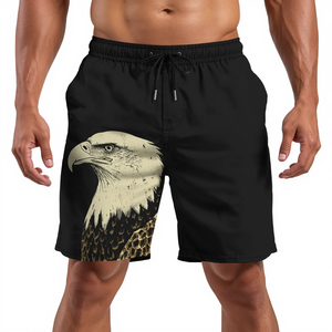 Pantalones Cortos Deportivos Casuales para Hombre, Diseño Verano 2026, Estampado Gráfico de Águila Vintage, Ropa Deportiva Urbana - Product Image 3