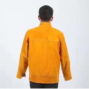 Veste de soudage pour hommes Veste de sécurité en cuir de vachette fendu de meilleure qualité Veste de soudage confortable en cuir robuste - Product Image 4