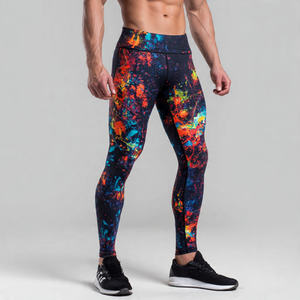 Leggings Deportivos Regal Three OEM para Hombre, Cintura Alta, Estampados, con Bolsillos, Resistentes al Agua, de Secado Rápido, Compresión, para Yoga y Gimnasio (Poliéster/Nailon) - Product Image 1