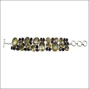 Fashionable Multi Stone 925 Silver <b>Bracelet</b> Latest Multistone <b>Bracelet</b> Colorful <b>Gemstone</b> <b>Bracelet</b> - Product Image 1