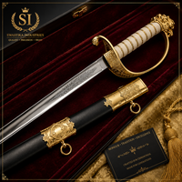 Espada Ceremonial para Oficiales y Suboficiales de la Francmasonería, Antigua, de Metal Plateado, Coleccionable y Personalizable
