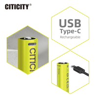 CITICITY Baterai USB Isi Ulang 18650 LiNiMnCoO2 (2-Paket) 7400mWh Lithium Ion 3.7V 1200+ Siklus Pengisian untuk Mainan