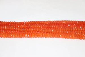 Perles rondelles à facettes en cornaline naturelle de 13 pouces, brin de pierres précieuses naturelles de 4 mm pour la fabrication de bijoux - Product Image 4