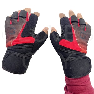 City Half-Finger PU Leather Gym Gloves with Comfortable Adjustable Wrist <b>Strap</b> for Weight Lifting Unisex - Product Image 1