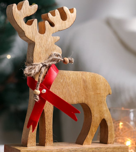 Portavelas Navideño de Madera de Mango FAIZA CRAFT para Decoración del Hogar, Hecho a Mano con Formas Redondas/Estrella/Corazón, Logotipo y Tamaño Personalizables - Product Image 6