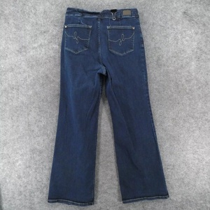 Pantalon évasé ample pour femme de haute qualité, en jean de coton, taille haute, coupe large, bleu délavé vintage - Product Image 4