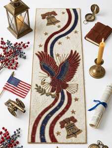 Tapis de table décoratifs faits à la main, de luxe, en tissu brodé avec un aigle américain, forme personnalisée, classiques, écologiques, durables - Product Image 3